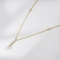 Fashion Jewelry Necklaces 925 Silver Pearl Necklace Single Pearl a bar Zircon Double Cz Gold Plated Necklaces for Women