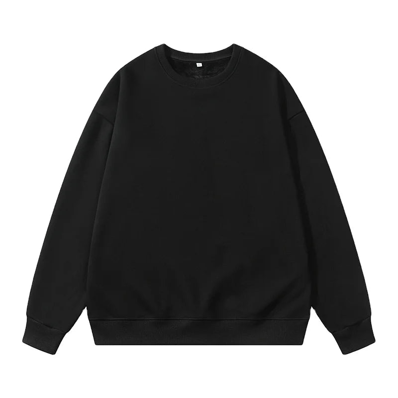 Oversized Men's Plain Fleece Cotton Hoodie Custom round Neck Pullover with Hood Solid Pattern Winter Plus Size-5XL