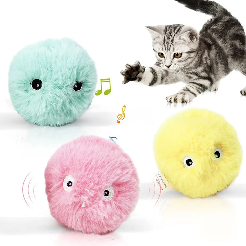 Funny Automatic Sound by Touch Plush Cat Catnip s Interactive Ball Toy Gravity Calling Ball Sounding Cat Ball Toy