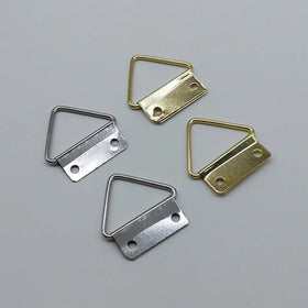 30*24mm Triangular Ring Two Holes Metal Iron Plain Silver Gold Brass-plated Photo Album Picture Frame Hanger Box Hook