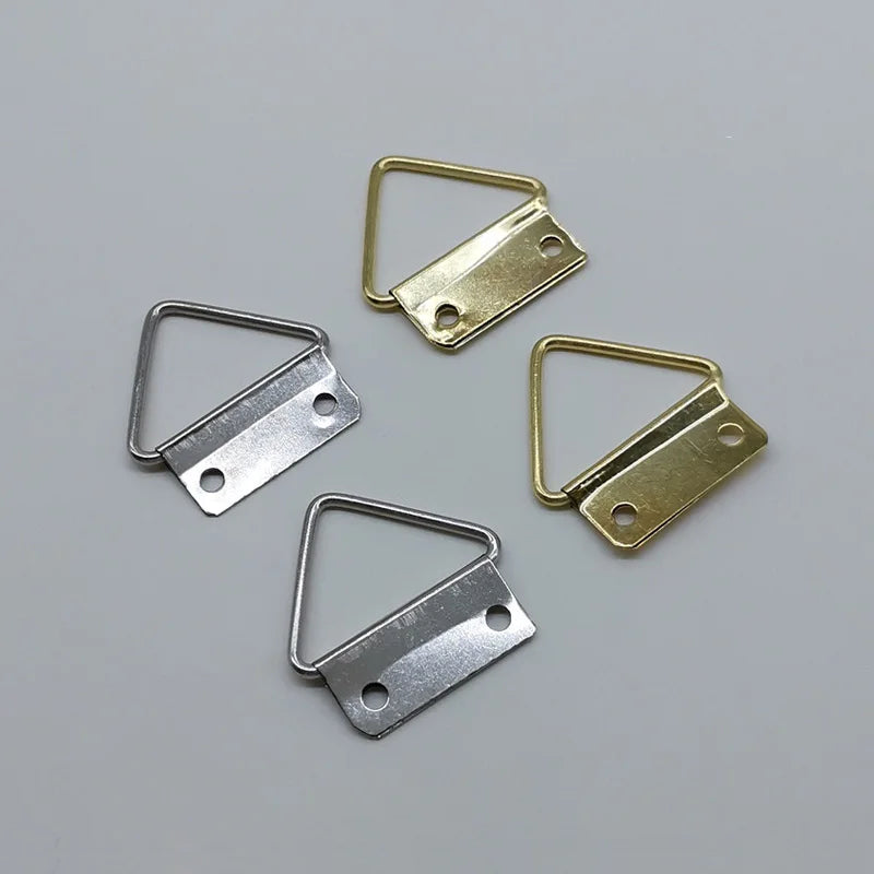 30*24mm Triangular Ring Two Holes Metal Iron Plain Silver Gold Brass-plated Photo Album Picture Frame Hanger Box Hook