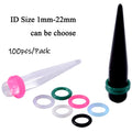 100-Pack 1.8mm Colorful Silicone O-Ring Gasket Washer Fixed Ear Plug Earring Seal Anti-Sagging Rubber Weddings Gift