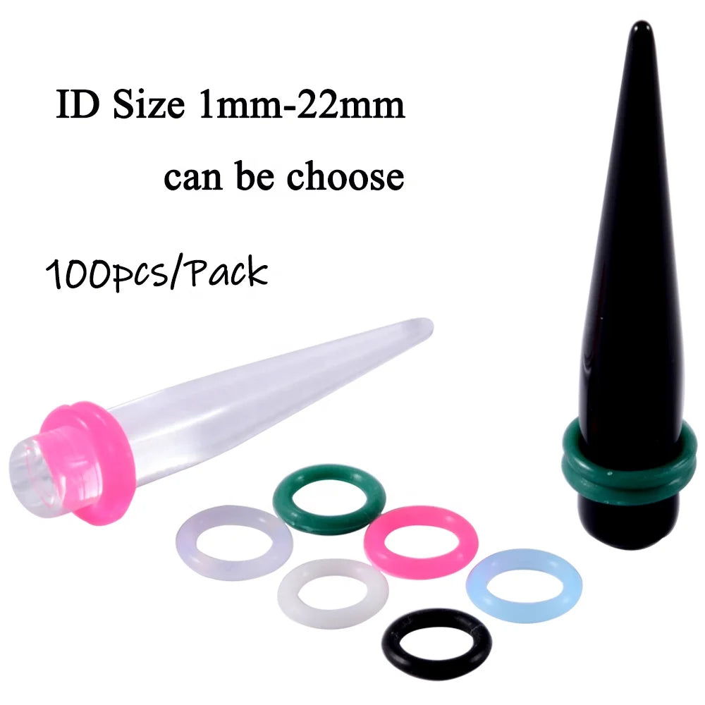 100-Pack 1.8mm Colorful Silicone O-Ring Gasket Washer Fixed Ear Plug Earring Seal Anti-Sagging Rubber Weddings Gift