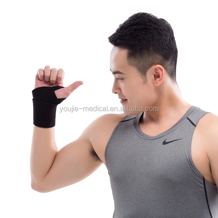 YOUJIE Wholesale Men Women Sports Workout Weightlifting Adjustable Compression Neoprene Wrist Protection Support Wrap with Loop