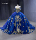 Navy Blue Women's Embroidered Ball Gown Gold Lace Quinceanera Dress for Birthday Parties Sweetheart Waist Floor-Length