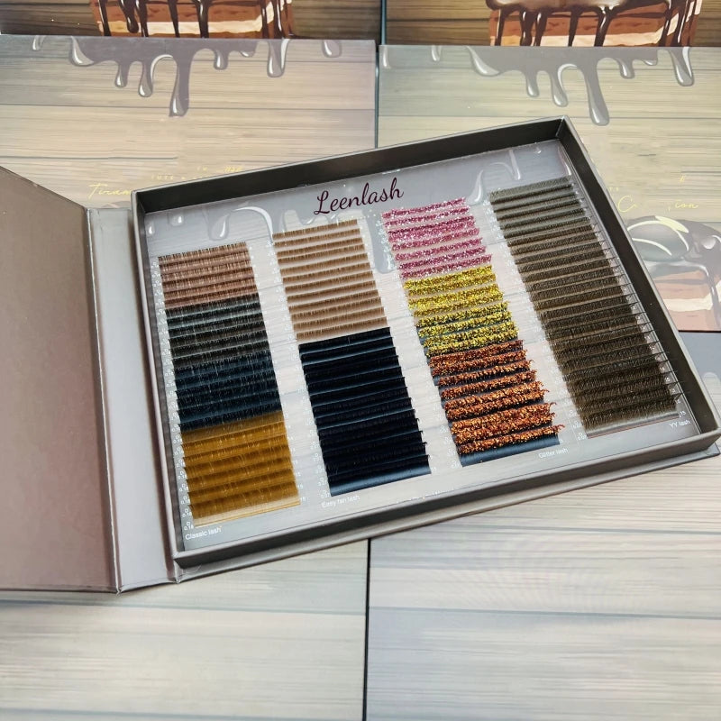 Hot Selling Individual Large Lash Extension Trays Glitter Color Classic Volume Large Glitter Lash Extension