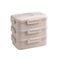 Portable 3-Layer Microwave-Safe Wheat Straw Bento Lunch Box for Kids for Back to School Meals