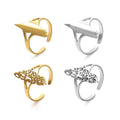 Manufacturer Stainless Steel Palestine Map Design Ring 18K Gold Plated Palestinian Map Open End Rings