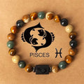Wholesale 8mm Fashion Jewelry Natural Stone Round Beads 12 Constellations Crystal Elastic Bracelets for Gift