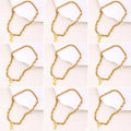 Vintage Initial Necklace for Women 18K Gold Plated Stainless Steel Bubble Letter Link Pendant Fashion Fine Jewelry for Gift