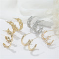 Fashion Butterfly Earring 14K Gold Plate Texture Earrings Female Silver Needle Anti Allergy C-shaped Bouquet for Women