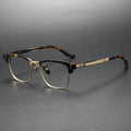 DTX132 Square Titanium Optical Eyeglasses Classic Tortoise Luxury Eyeglasses Frames Elite High Quality Eyewear