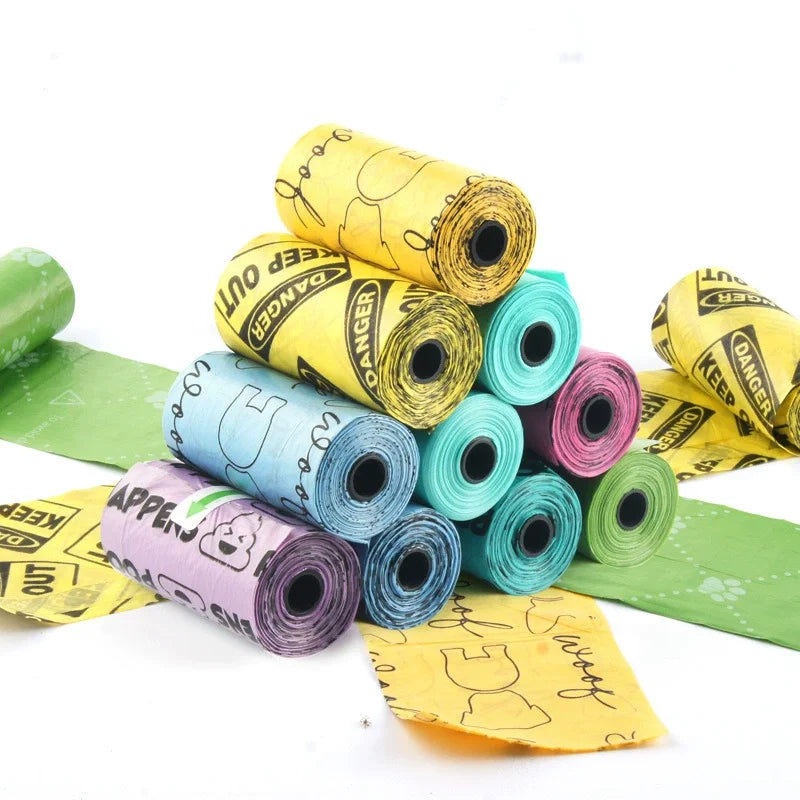 Strong Odor Control Eco-Friendly Large Dog Waste Bags Biodegradable Plastic Garbage Bag in Cartoon Style for Pets
