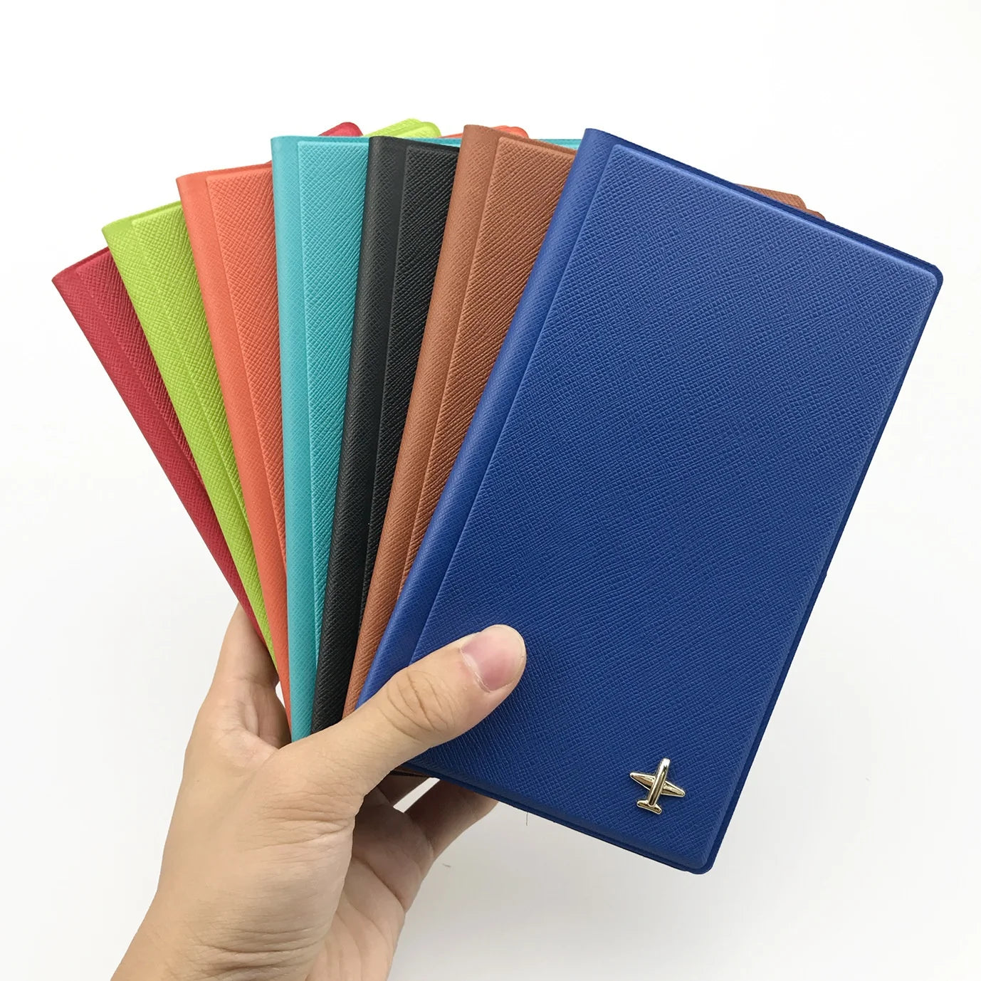 2023 PU Passport Holder Wallet Cross Grain Pattern Leather Passport Card Holder Cover Travel Document Storage Organizer