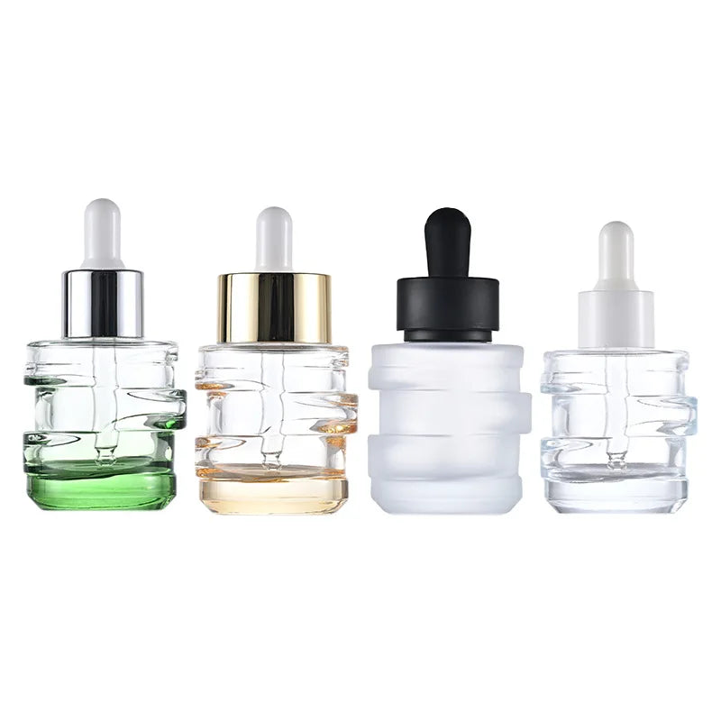 Unique Design Moon Shape 30ml Empty Glass Dropper Bottle for Skincare Eye Dropper Essential Oil Face Serum Cosmetic Packaging