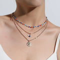 Bohemia Evil Eyes Jewelry Turkish Eyes Multilayer Necklaces for Women Vintage Layered Necklaces Choker Beads for Party Gift