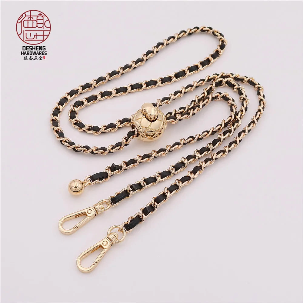 Pouch Hardware Adjusting Buckle Wear Leather Golden Ball Pendant Small Incense Bag Chain DIY Mobile Phone Decoration