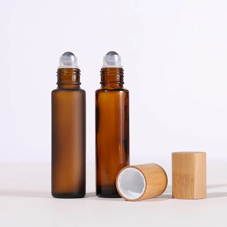 5ml 10ml Amber Hot Stamping Empty Glass Roll on  Essential Oil Bottle