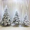 Q24 Factory Price Snow Christmas Tree 1.8M 2M Flocked PE Flocked Snowflake Christmas Tree Christmas Ornaments