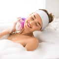 Disposable Spa Facial Headbands With Convenient Closure White Stretch Facial Headwraps Soft Skin Care Hair Band for Women Girls