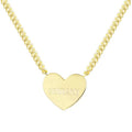Gold Plated Heart Choker Necklace Stainless Steel Engravable Blank Custom Heart Pendant Necklace