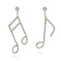 Classic Style Brass Musical Note Shape Drop Earrings Fashionable Key Pattern Girls' Wedding Party Engagement Perfect Gift