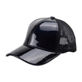 New Custom Patent Leather Baseball Caps PU Summer Trucker Mesh Baseball Cap Hat Snapback Hats