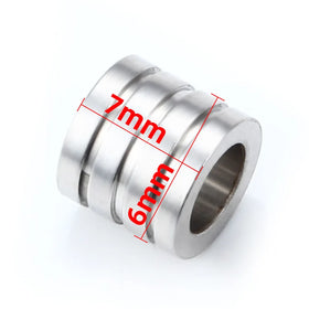 Carved Block Stainless Steel Spacer Beads Large Hole Through Loose Beads for Necklace or Bracelet Metal Jewelry Accessory
