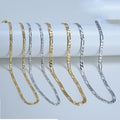 Fashion Jewelry Wholesale Italian S925 Sterling Silver Figaro Necklace 5MM Thick Stacked Clavicle Unisex Chain