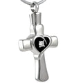 Crystal Heart Cross Ash Keepsake Cremation Memorial Casket Stainless Steel Celtic Cross Heart Urn Necklace Pendant Holder Locket