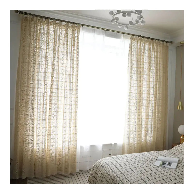 Innermor 2024 Floral Tulle Ready Made Curtain New European Style Jacquard Design for Bedroom Window
