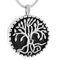 Christian Children's Round Memorial Necklace Ash Keepsake Tree Life Stainless Steel Cremation Charm Urn