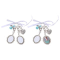 Hot Selling Sublimation Blank Customizable Silver Memorial Wedding Bouquet Photo Charm with Pearl