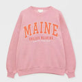 Custom Wholesale  Print Logo Oversize Pullover Spring Autumn Hot Pink Crew Neck Long Sleeve Sweatshirt