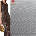 Wholesale 100% Polyester Embroidered French Cord Tulle Floral Net Bridal 3M Eyelash Lace Fabric for Women Dress