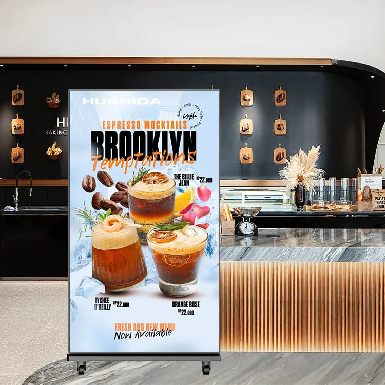 Factory Price 75 Inch 4k Android Led/LCD Totem Menu Board Kiosk Advertising Screen Digital Signage and Displays Videos Billboard