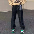 Retro Skull Hand Bone Embroidery Washed Mens Jeans Pants Vibe Style Straight Casual Oversize Denim Trousers Streetwear