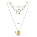 Fashion Cheap Multi Layered Chain Queen Elizabeth Alloy With Gold Plated Necklace