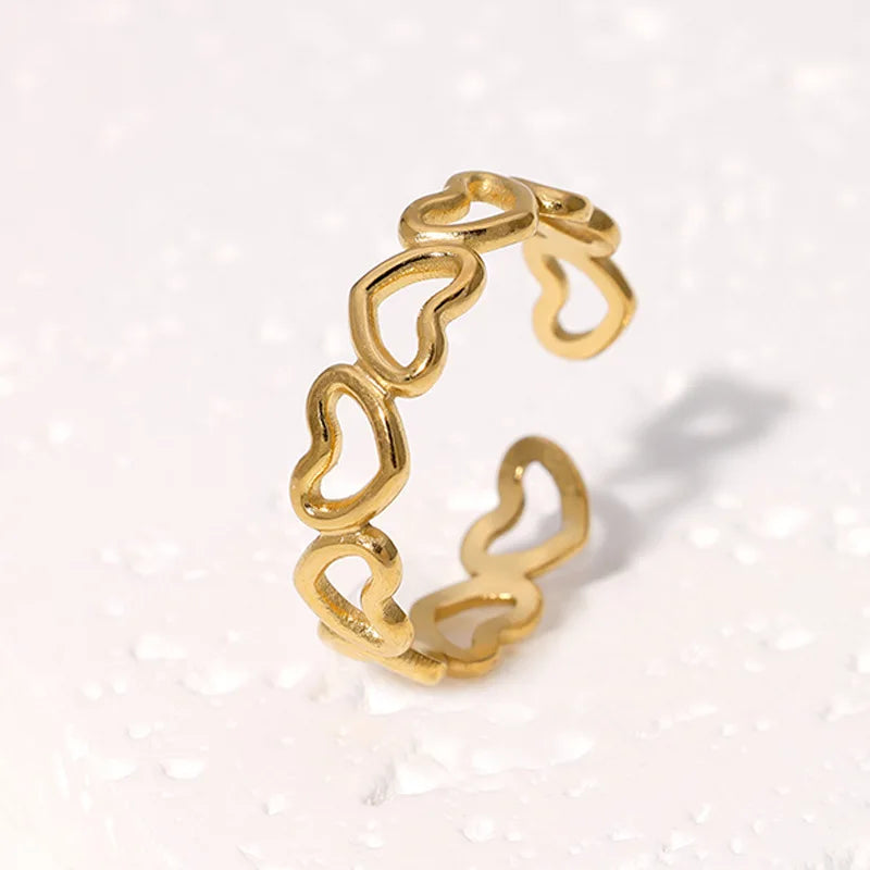 Beimai OEM Ring Heart Shape Simple Stainless Steel Sweet and Cute Women's Ring