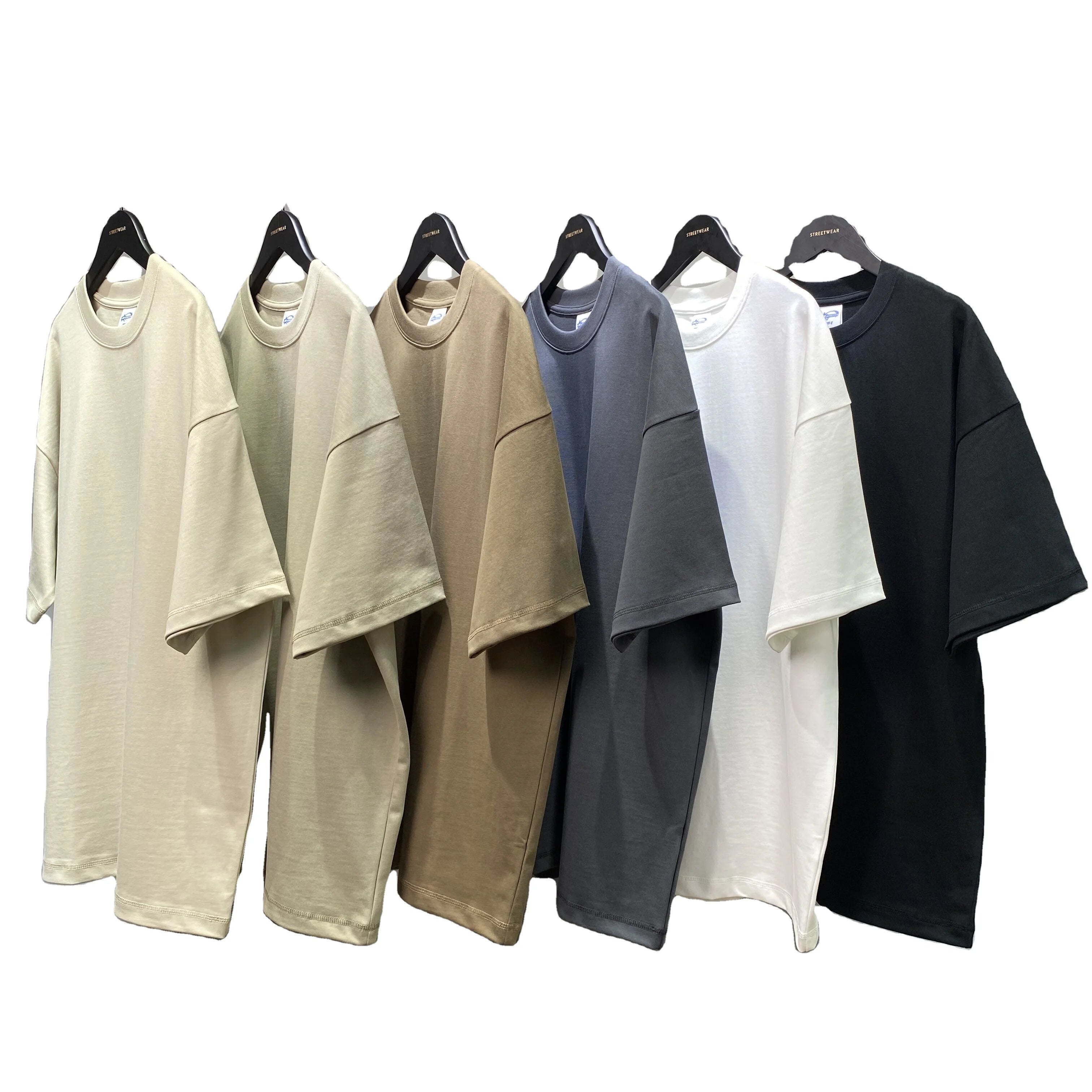 2023 New Style Luxury Quality Mens Pro Club Heavyweight 100% Cotton Knitted T-shirts 380gsm Oversized Boys White Wholesale