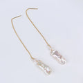 Wholesale Biwa Long Stick Baroque Freshwater Pearl Earrings for Woman