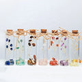 Natural Seven Color Gemstone Wishing Bottle Amethyst Crystal Chips Quartz Crystal Tree Drift Bottle