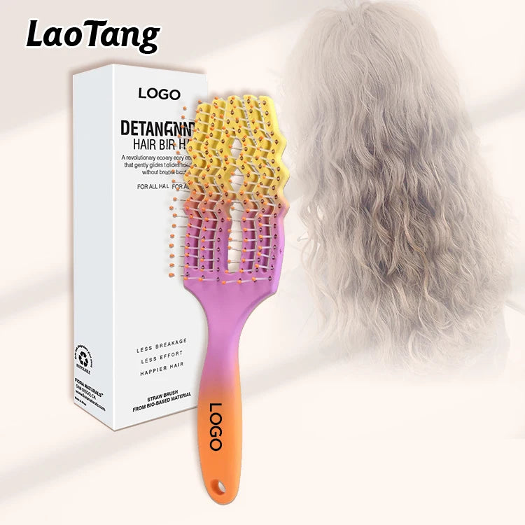 Women Hair Scalp Massage Comb Bristle Nylon Hairbrush Curly Detangle Hair Brush for Salon Hairdressing Tools