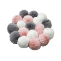 Wholesale 7cm  pink Faux Fur Pom Poms Rabbit Fur Pompom Balls for Keychain Clothes Shoes Decorations