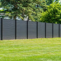 Europe Style Charcoal Grey WPCFence Fluted Board With Alloy Post WPC Privacy Fence Capped Fence Board