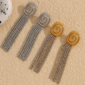 Fashion Jewelry 18K Gold Plated Stainless Steel Fashion Snake Shaped Earrings Exquisite Shining Zircon Tassel Earrings for Women