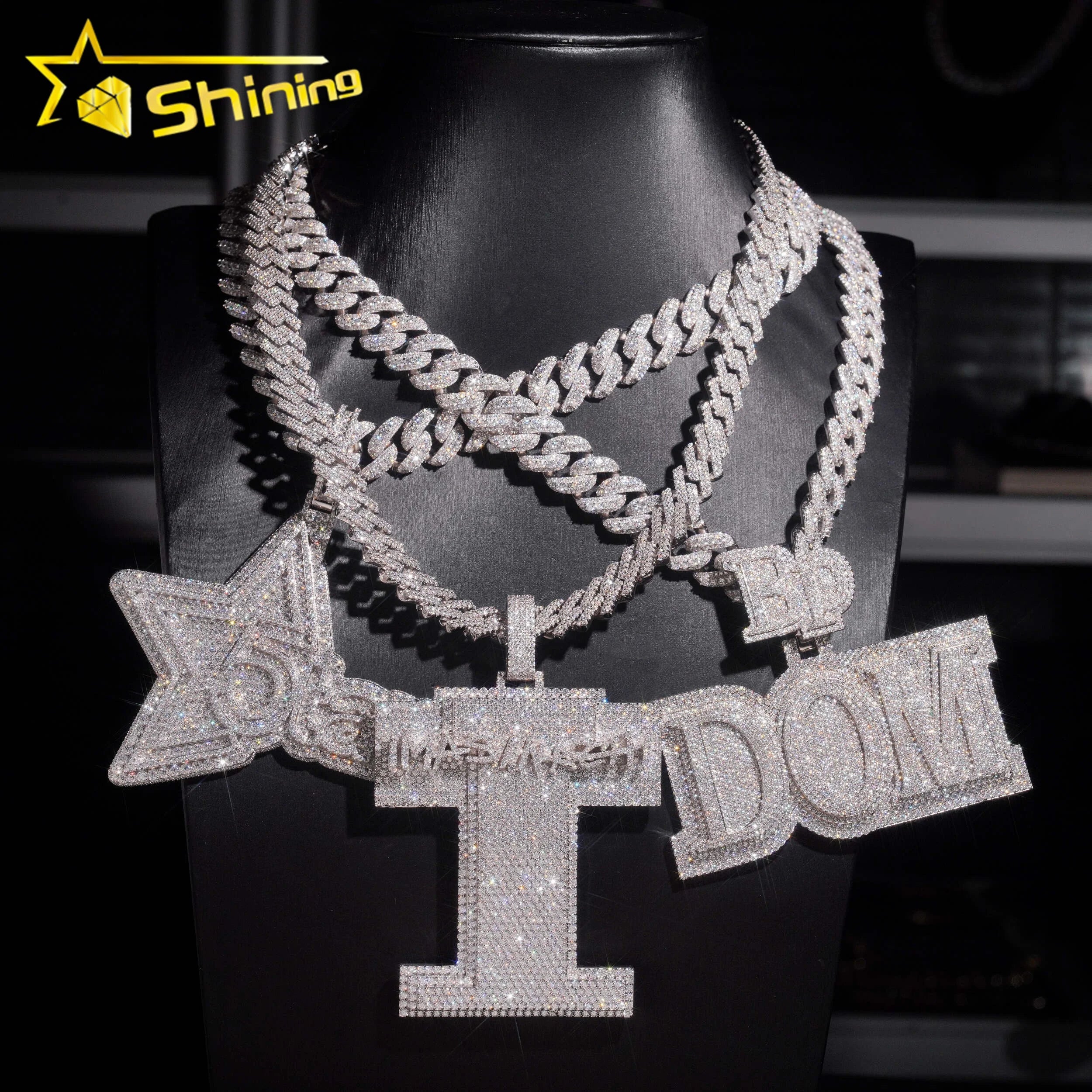 Pass Diamond Tester Fine Jewelry Custom Handmade Charms Hip Hop Iced 925 Sterling Silver VVS Moissanite GRA Certified Pendant