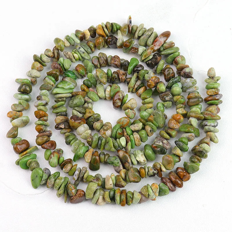 Wholesale Natural Green Opal Chip Stone Beads Genuine Gemstone Chips Beads for Woman Bracelets Making 5 - 8mm