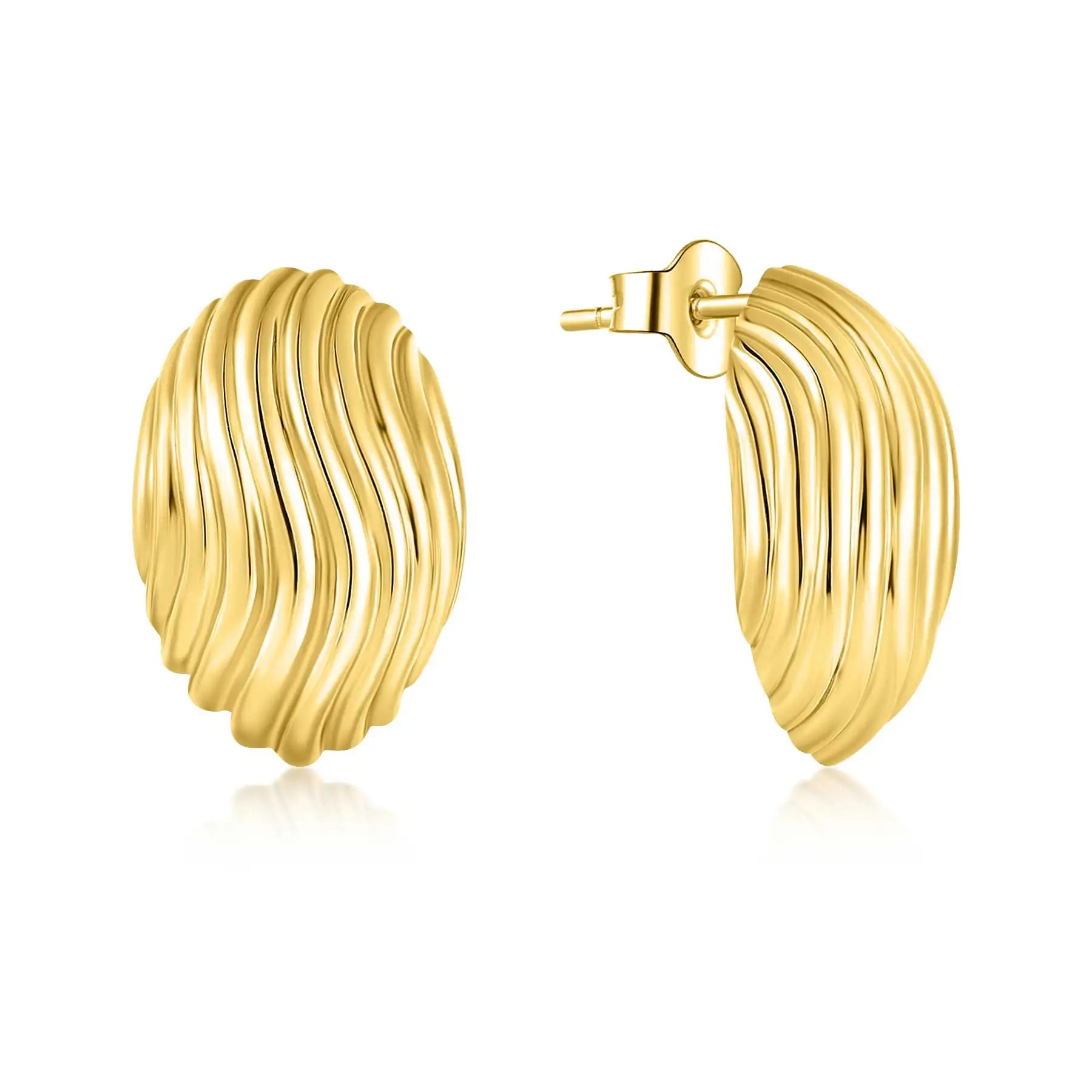 QX Custom OEM 18K Gold Plated Stylish Minimalist Trendy 925 Sterling Silver Fine Jewelry Stud Women Earring