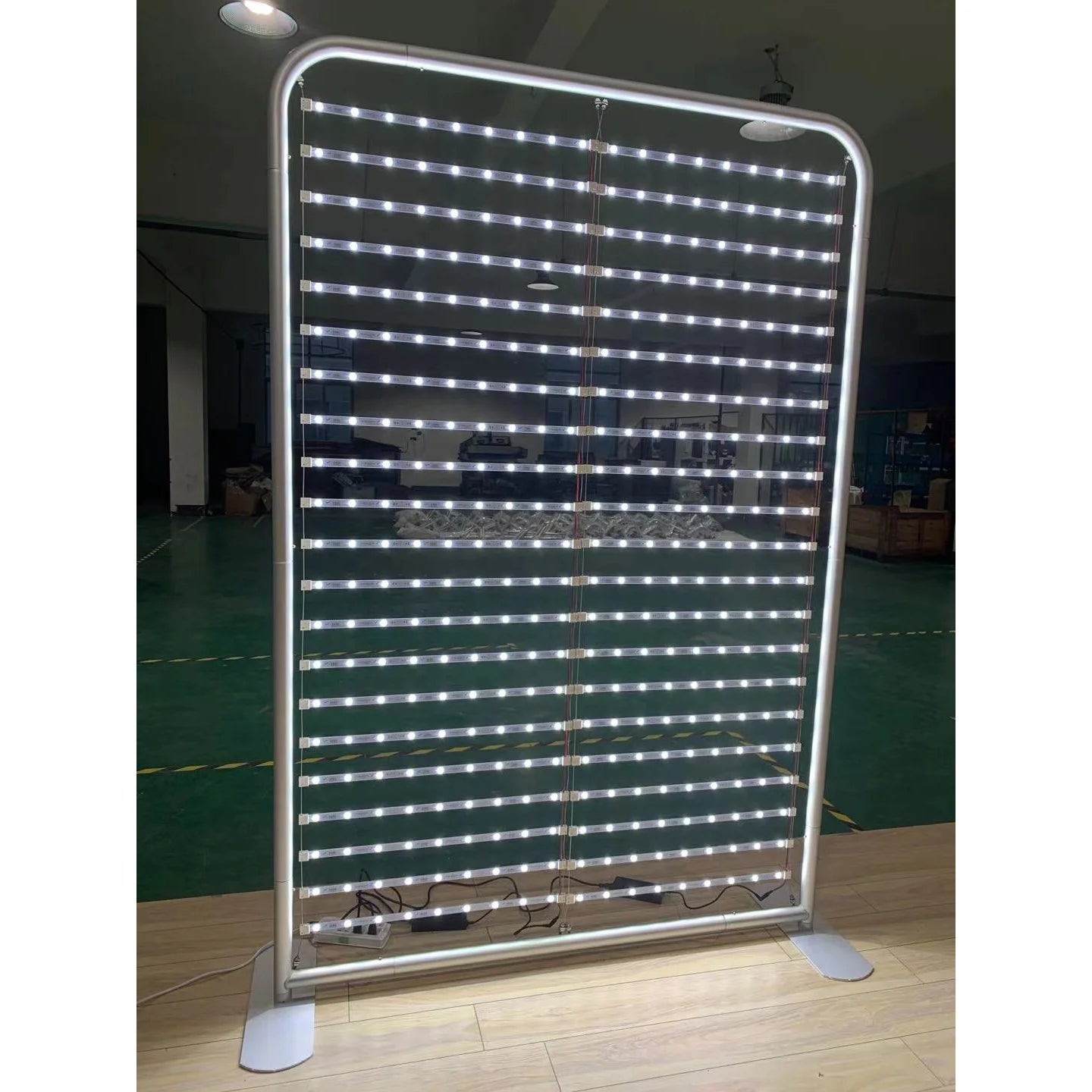 Modern Aluminum Frame Pillowcase Tension Fabric Double Side Led Light Back Drops with Customized Size for Trade Show